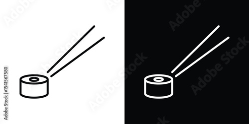 Sushi icon design. simple stroke line vector icon set