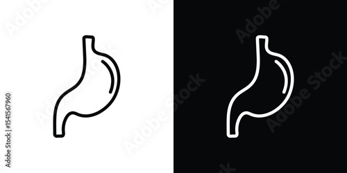 Stomach icon design. simple stroke line vector icon set