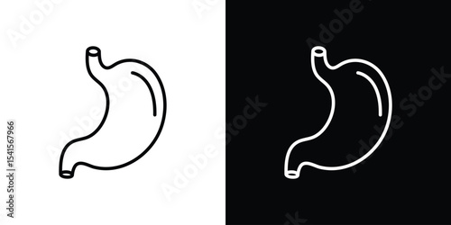 Stomach icon design. simple stroke line vector icon set
