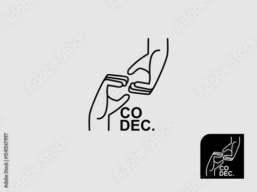 logo coding vector,hand code, programmer logo icon, technology, symbol code logo illustration, coding. vector suitable for your media design logo 