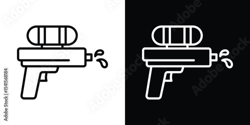 Squirt gun icon design. simple stroke line vector icon set