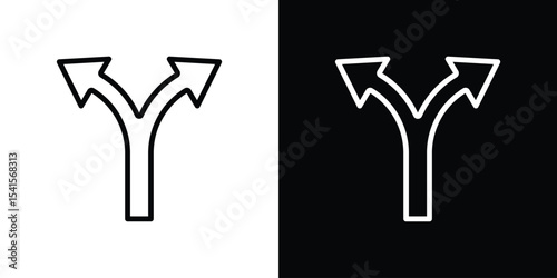 Split icon design. simple stroke line vector icon set