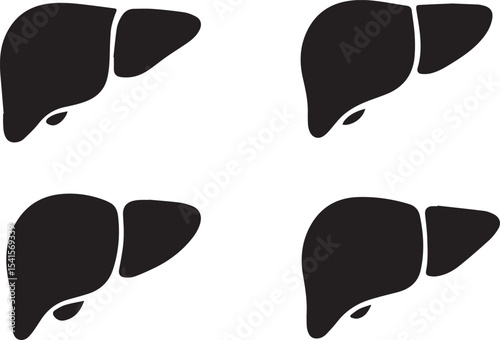 Liver Icon Vector Illustration – Human Digestive Organ Medical Symbol Design