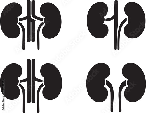 Kidney Icon Vector Illustration – Human Internal Organ Medical Symbol Design