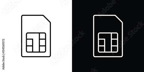 Sim card icon design. simple stroke line vector icon set
