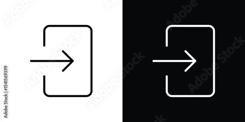 Sign out icon design. simple stroke line vector icon set