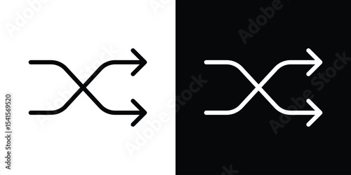 Shuffle icon design. simple stroke line vector icon set
