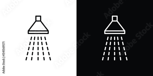 Shower down icon design. simple stroke line vector icon set