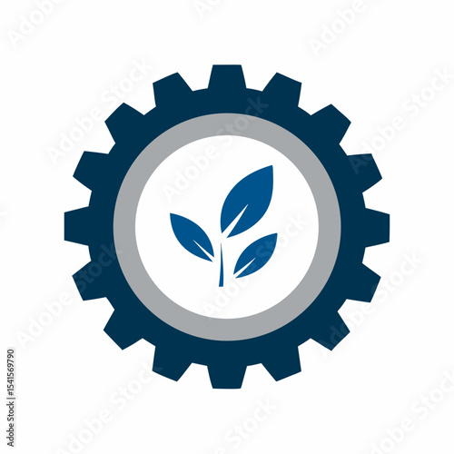 “gear sprouting a leaf”

