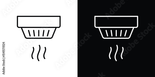 Sensor smoke icon design. simple stroke line vector icon set