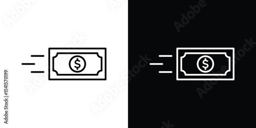 Send money icon design. simple stroke line vector icon set