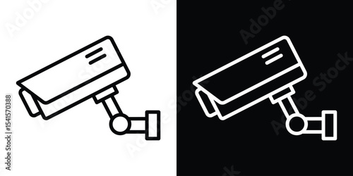 Security camera icon design. simple stroke line vector icon set