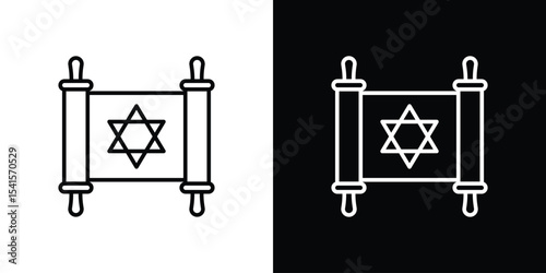 Scroll Torah icon design. simple stroke line vector icon set