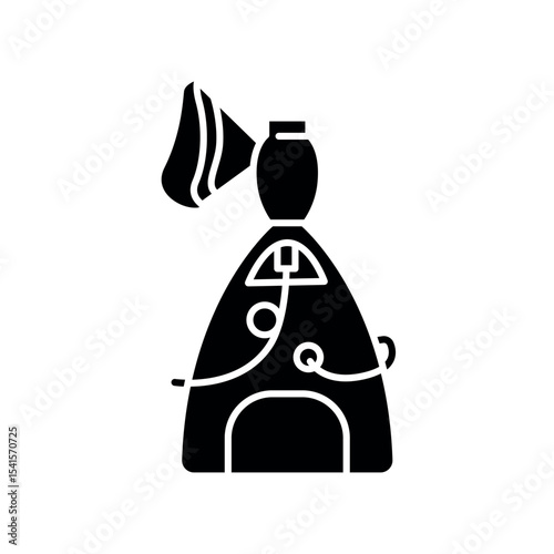 smart inhaler black flat icon for digital and print projects.