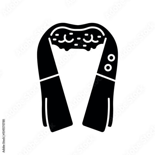 smart neck massager black flat icon for digital and print projects.
