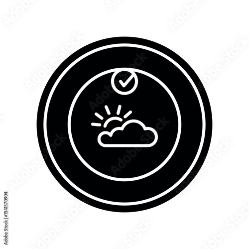 smart thermostat black flat icon for digital and print projects.