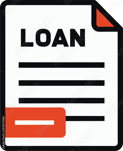 Loan paper with pen flat vector	