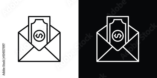 Salary icon design. simple stroke line vector icon set