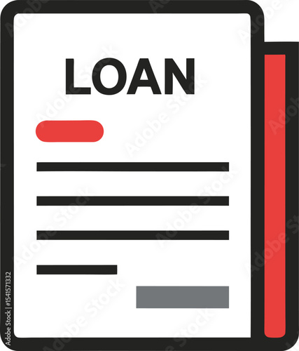 Loan paper with pen flat vector	