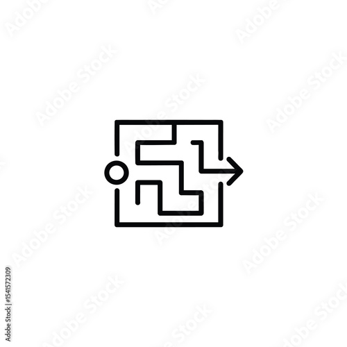 Strategic Path Maze Segment Icon