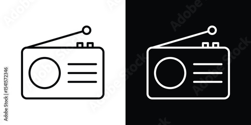 Radio icon design. simple stroke line vector icon set