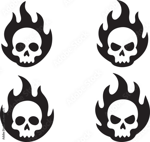 Phantom Fire Silhouette Vector Design