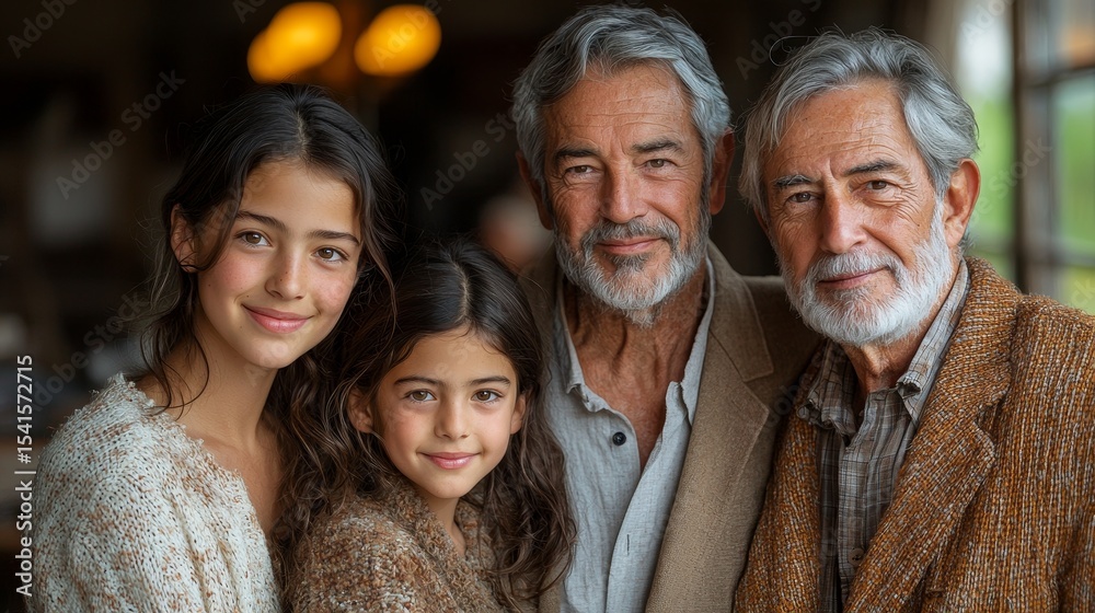 Obraz premium A heartwarming multigenerational family portrait depicting love and connection between grandparents and grandchildren
