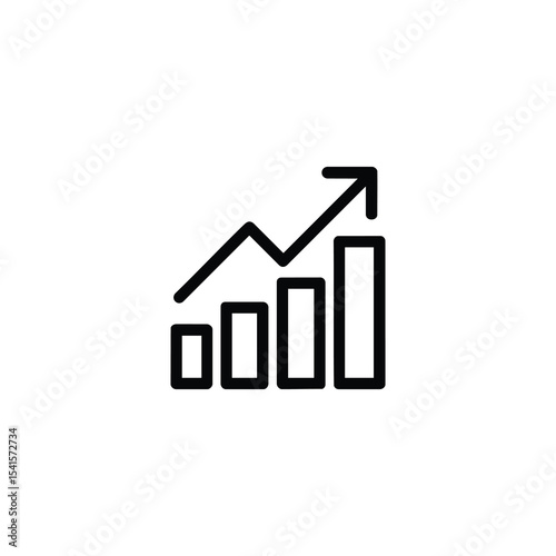 Upward Growth Segmented Arrow Icon