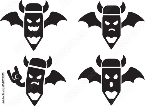 Possessed Pencil Silhouette Vector Design