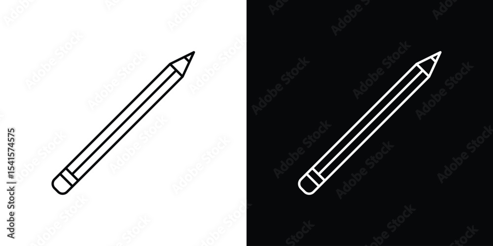 Obraz premium Pencil icon design. simple stroke line vector icon set