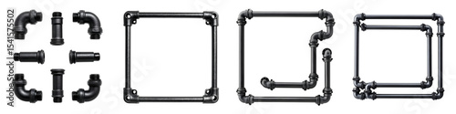 Wallpaper Mural Abstract industrial metal pipe and frame structures Torontodigital.ca