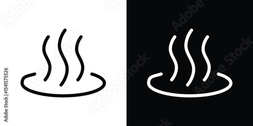 Onsen icon design. simple stroke line vector icon set