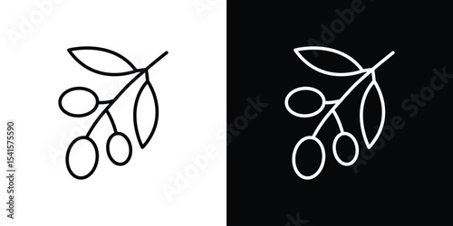 Olives icon design. simple stroke line vector icon set