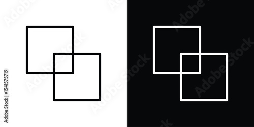 Object intersect icon design. simple stroke line vector icon set