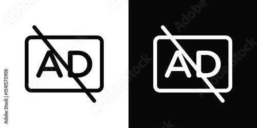 No audio description icon design. simple stroke line vector icon set