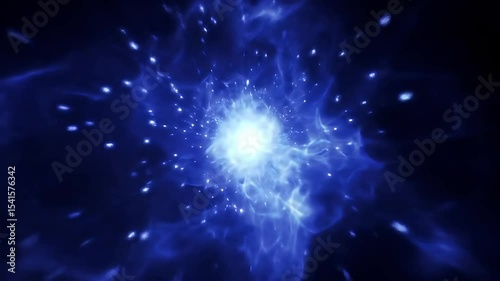 Wallpaper Mural Abstract Energy Burst, Blue Light Explosion Torontodigital.ca