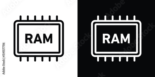 Memory icon design. simple stroke line vector icon set