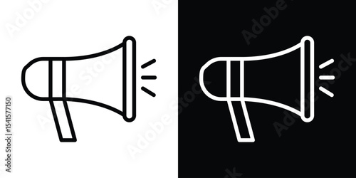 Megaphone icon design. simple stroke line vector icon set