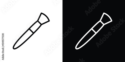 Makeup brush icon design. simple stroke line vector icon set