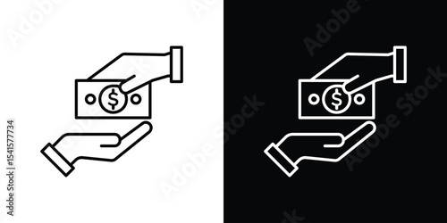 loan icon design. simple stroke line vector icon set