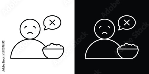Lack of appsetite icon design. simple stroke line vector icon set