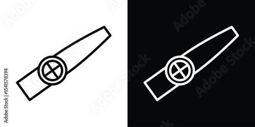 Kazoo icon design. simple stroke line vector icon set