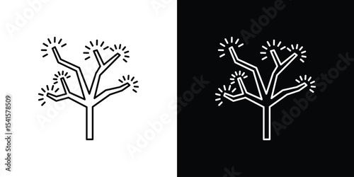 Joshua tree icon design. simple stroke line vector icon set