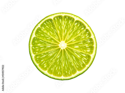 Cross-section of green citrus lime with detailed texture, perfect for food, vitamin, or freshness concepts. Generative AI