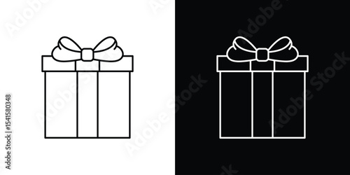 Gifts icon design. simple stroke line vector icon set