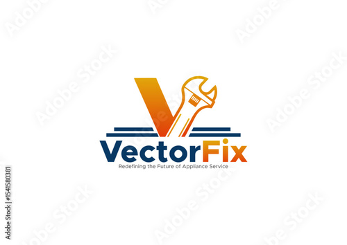 VectorFix Appliance Repair Logo - Modern Vector Design for Home Service & Maintenance Business
