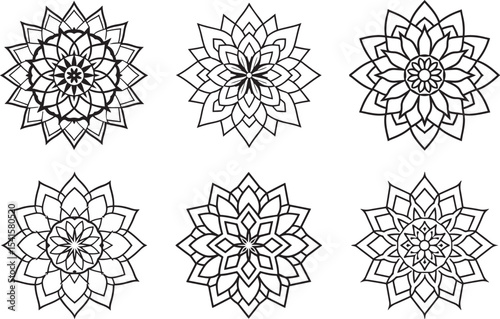 set of vector snowflakes
