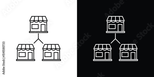 Franchise icon design. simple stroke line vector icon set
