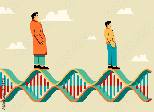 Ancestry concept sciantific DNA vector illustration