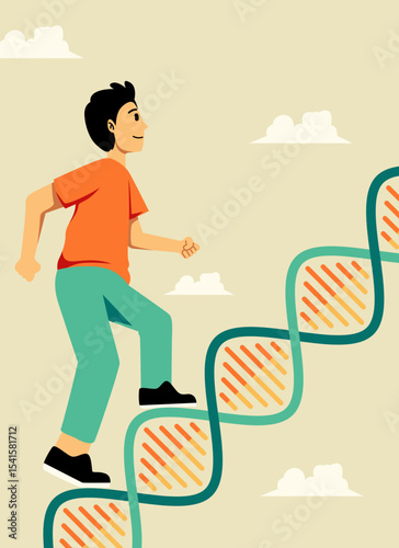 Ancestry concept sciantific DNA vector illustration